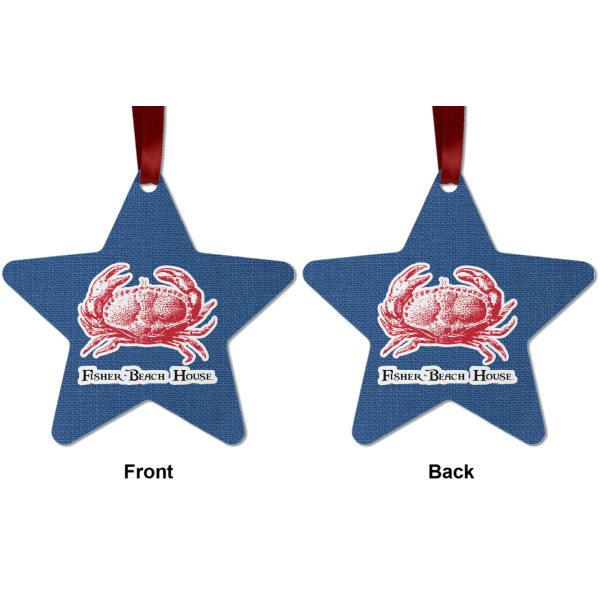 Custom Design - Metal Star Ornament - Front and Back