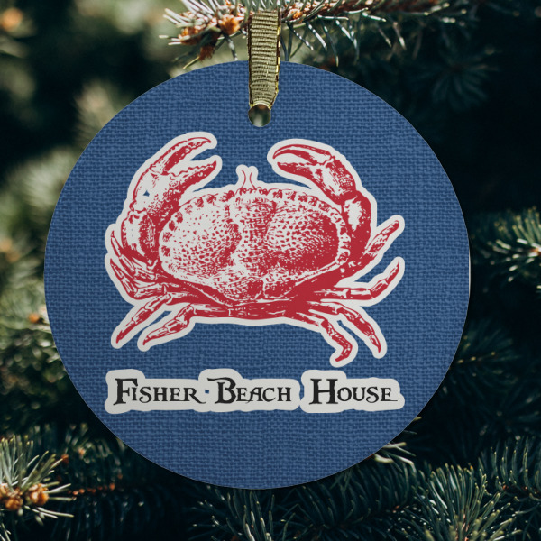 Custom Design - Frosted Glass Ornament - Round (Lifestyle)