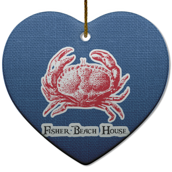 Custom Design - Ceramic Flat Ornament - Heart (Front)