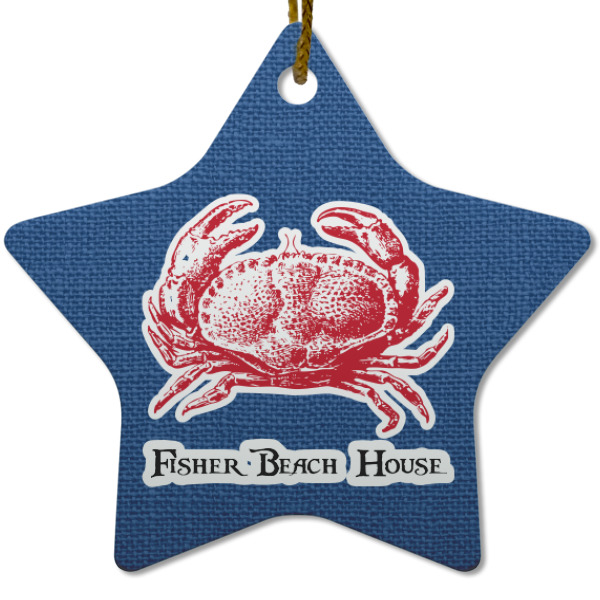 Custom Design - Ceramic Flat Ornament - Star (Front)