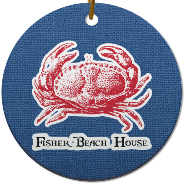 Custom Design - Ceramic Flat Ornament - Circle (Front)