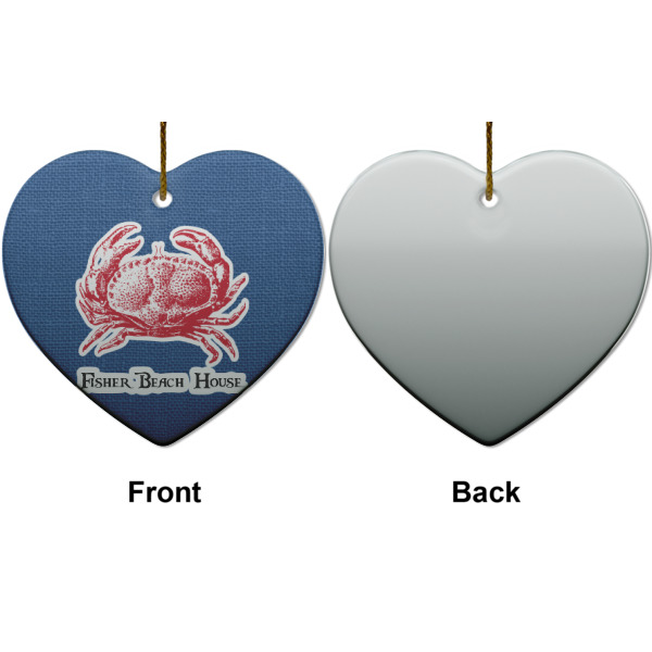 Custom Design - Ceramic Flat Ornament - Heart Front & Back (APPROVAL)
