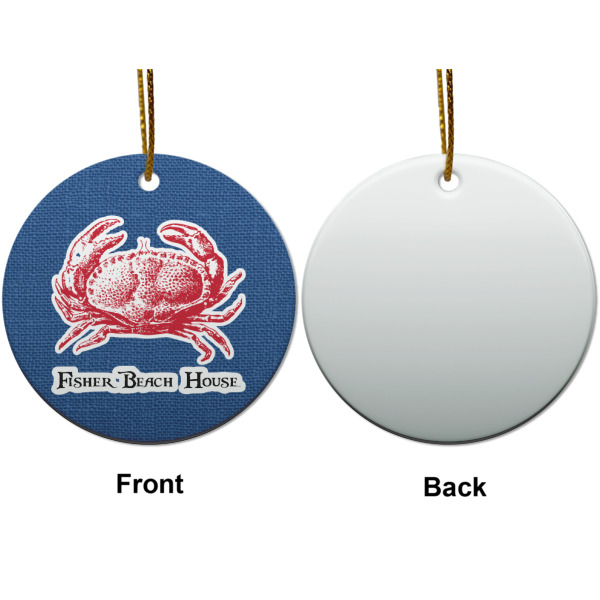 Custom Design - Ceramic Flat Ornament - Circle Front & Back (APPROVAL)