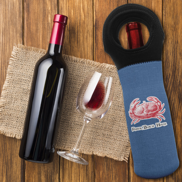 Custom Design - Wine Tote Bag - On Table