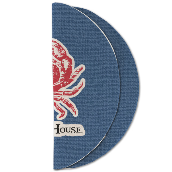 Custom Design - Round Linen Placemats - HALF FOLDED (double sided)