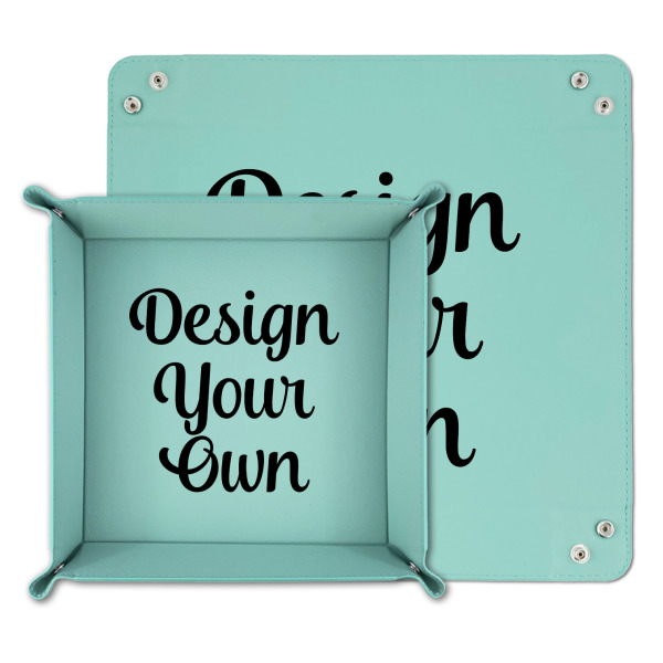 Custom Design - Teal Faux Leather Valet Trays - PARENT MAIN
