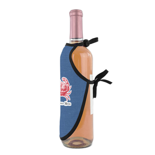 Custom Design - Wine Bottle Apron - DETAIL WITH CLIP ON NECK