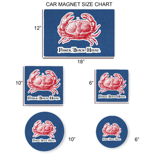 Custom Design - Car Magnets - SIZE CHART