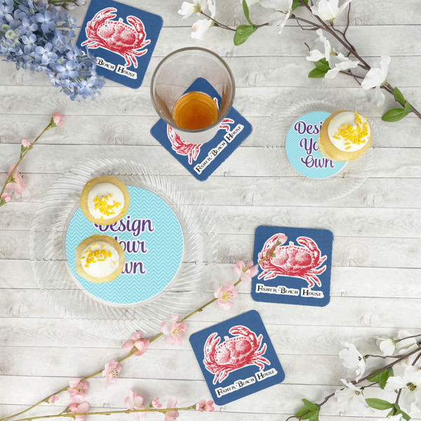 Custom Design - Paper Coasters - In Context