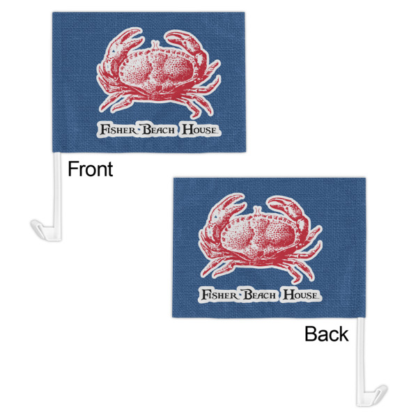 Custom Design - Car Flag - 11" x 8" - Front & Back View