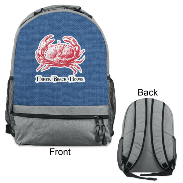 Custom Design - Large Backpack - Gray - Front & Back View