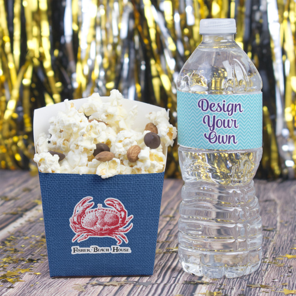 Custom Design - Water Bottle Label - w/ Favor Box