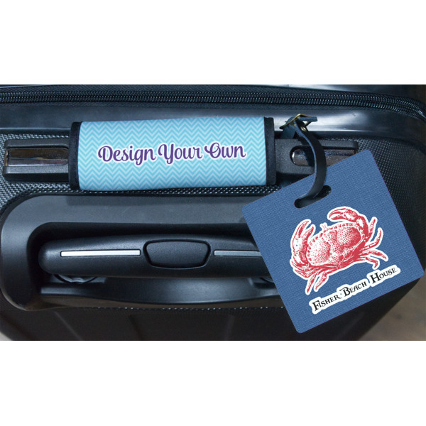 Custom Design - Square Luggage Tag & Handle Wrap - In Context