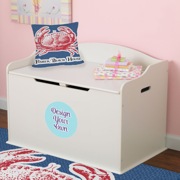 Custom Design - Round Wall Decal on Toy Chest