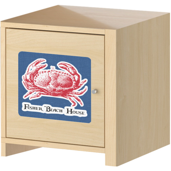 Custom Design - Square Wall Decal on Wooden Cabinet