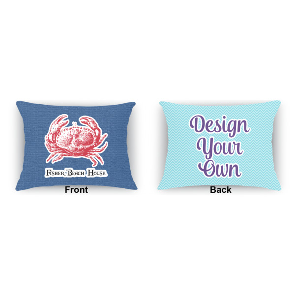 Custom Design - Indoor Rectangular Burlap Pillow (Front and Back)