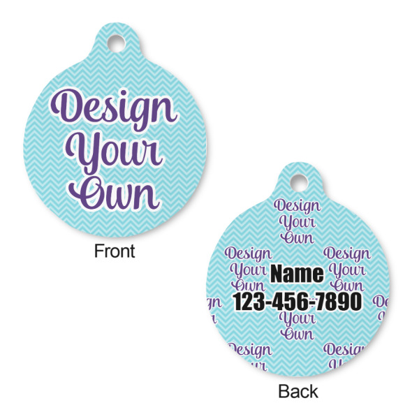 Custom Design - Round Pet ID Tag - Small - Front & Back View