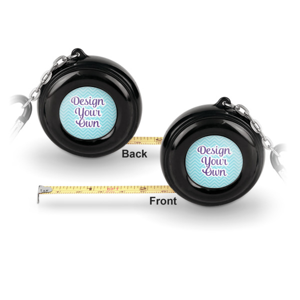 Custom Design - 6ft Pocket Tape Measure w/ Carabiner Hook - Front and Back