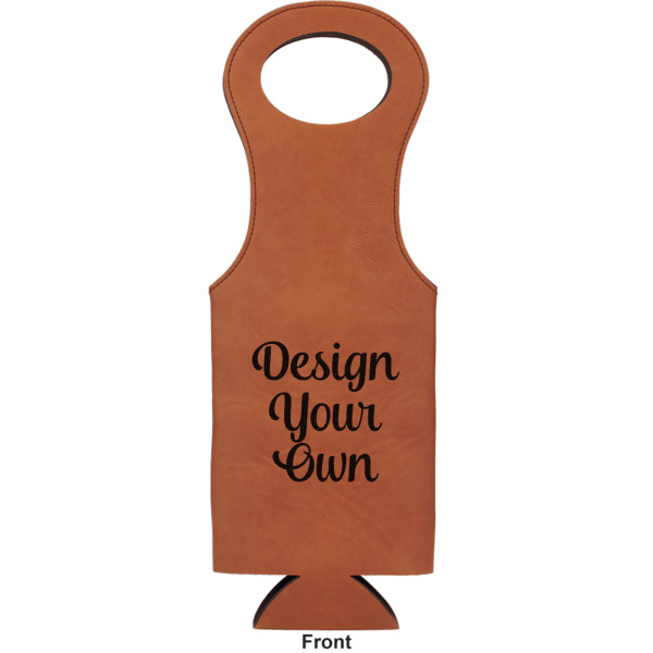 Custom Design - Leatherette Wine Tote Single Sided - Front and Back