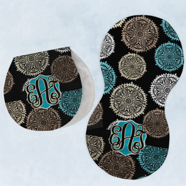 Custom Design - Two Peanut Shaped Burps - Open and Folded