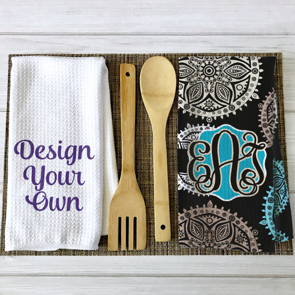 Custom Design - Waffle Weave Towels - 2 Print Styles