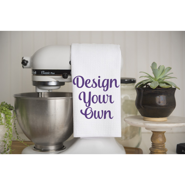 Custom Design - Waffle Weave Towel - Lifestyle - Partial Print