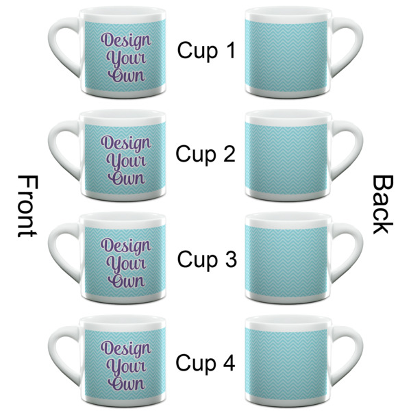 Custom Design - Double Shot Espresso Cup - Set of 4 - Front & Back