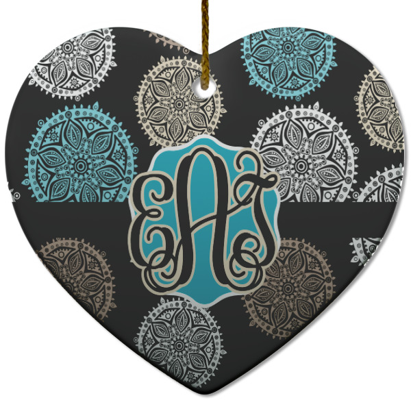 Custom Design - Ceramic Flat Ornament - Heart (Front)