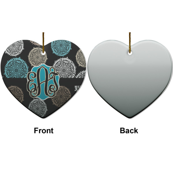 Custom Design - Ceramic Flat Ornament - Heart Front & Back (APPROVAL)