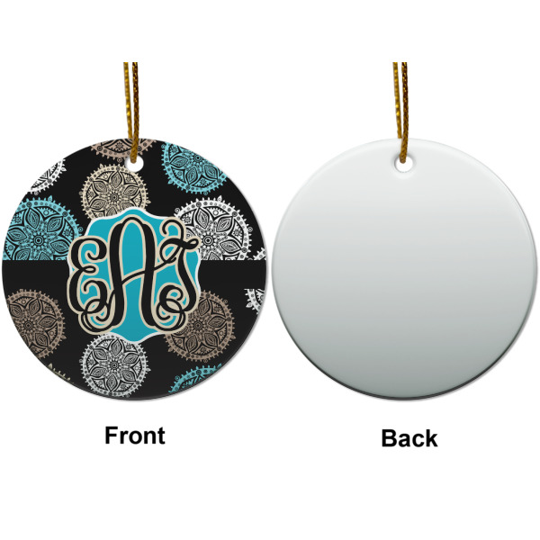 Custom Design - Ceramic Flat Ornament - Circle Front & Back (APPROVAL)