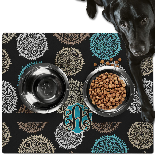 Custom Design - Dog Food Mat - Large LIFESTYLE
