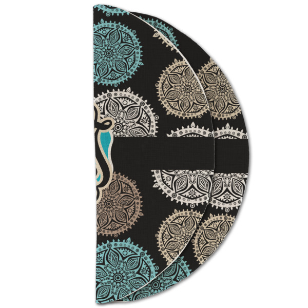 Custom Design - Round Linen Placemats - HALF FOLDED (double sided)