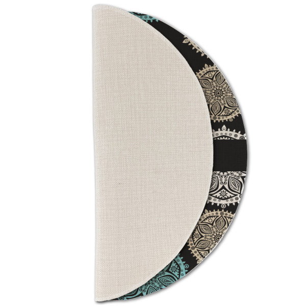 Custom Design - Round Linen Placemats - HALF FOLDED (single sided)