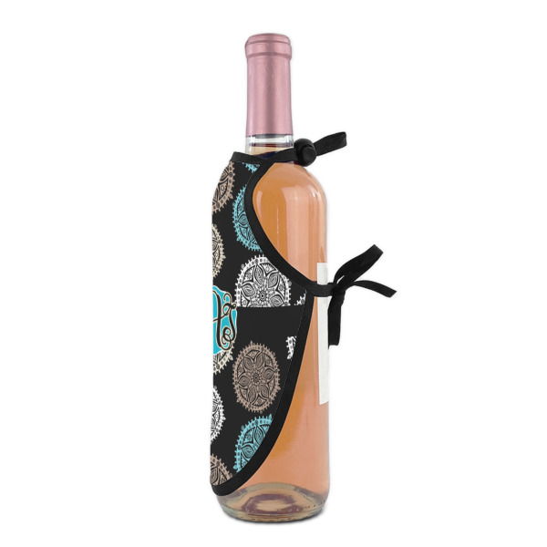 Custom Design - Wine Bottle Apron - DETAIL WITH CLIP ON NECK