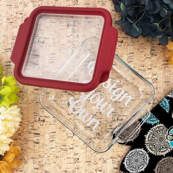 Custom Design - Glass Cake Dish - 8"x8" - Lifestyle