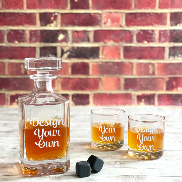 Custom Design - Whiskey Decanters - 26oz Square - Lifestyle