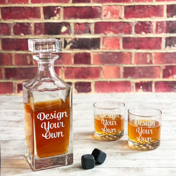 Custom Design - Whiskey Decanters - 30oz Square - Lifestyle