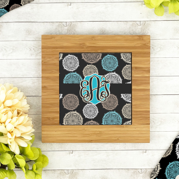 Custom Design - Bamboo Trivet with 6" Tile - LIFESTYLE