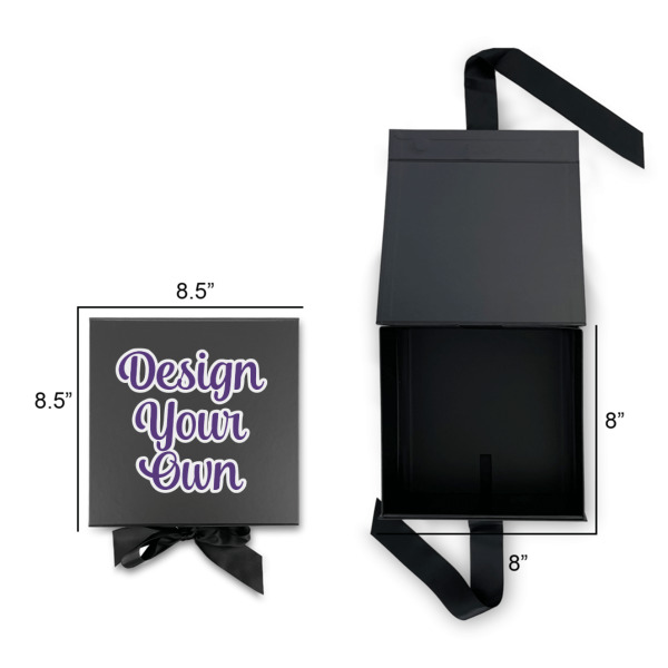 Custom Design - Gift Boxes with Magnetic Lid - Black - Open & Closed