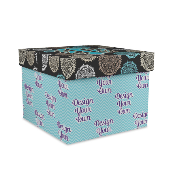 Custom Design Your Own Gift Box with Lid - Canvas Wrapped - Large