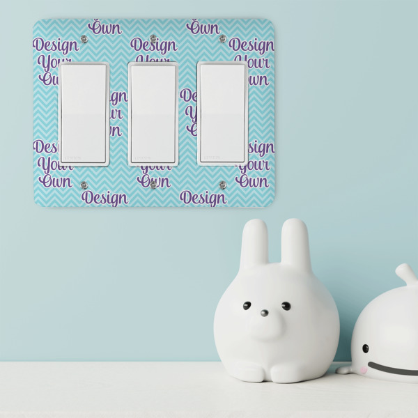 Custom Design - Rocker Light Switch Covers - Triple - IN CONTEXT