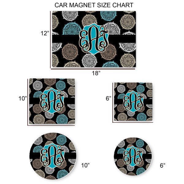 Custom Design - Car Magnets - SIZE CHART