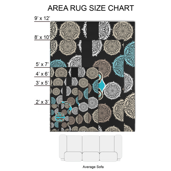 Custom Design - 2'x3' Indoor Area Rugs - Size Chart