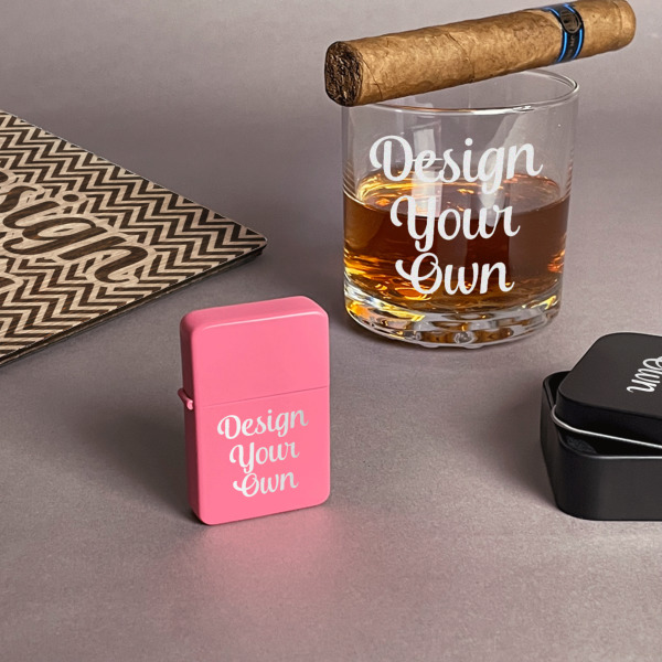 Custom Design - Windproof Lighters - Pink - In Context