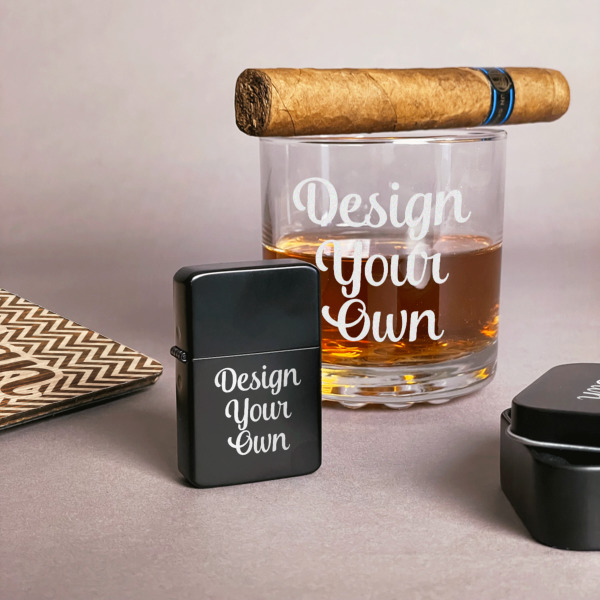 Custom Design - Windproof Lighters - Black - In Context