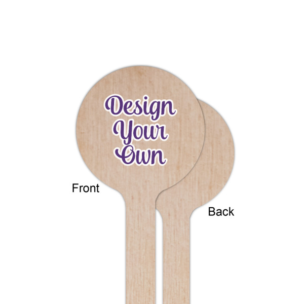 Custom Design - Wooden 6" Stir Stick - Round - Single Sided - Front & Back