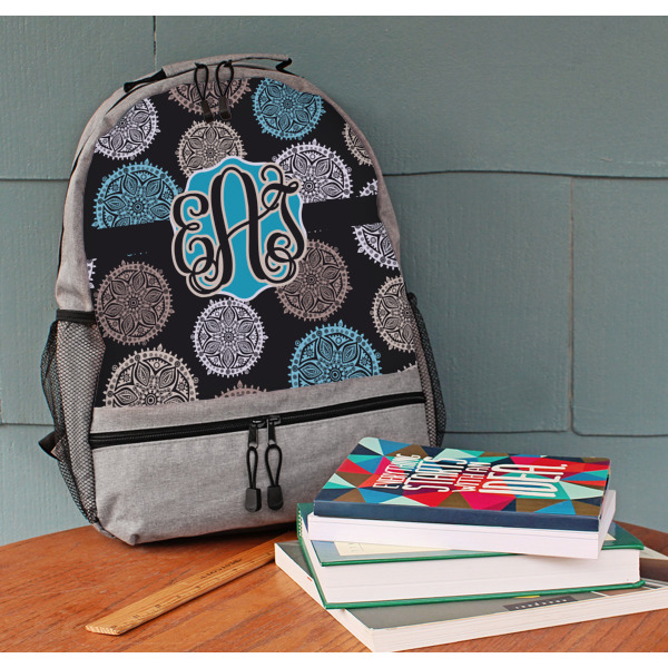 Custom Design - Large Backpack - Gray - On Desk