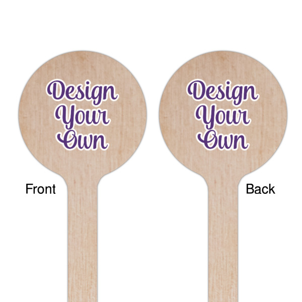 Custom Design - Wooden 6" Stir Stick - Round - Double Sided - Front & Back