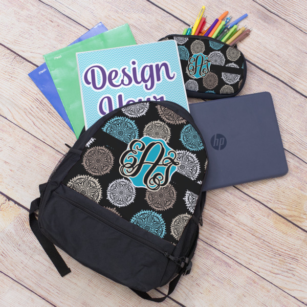 Custom Design - Large Backpack - Black - With Stuff