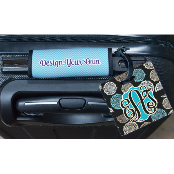 Custom Design - Square Luggage Tag & Handle Wrap - In Context